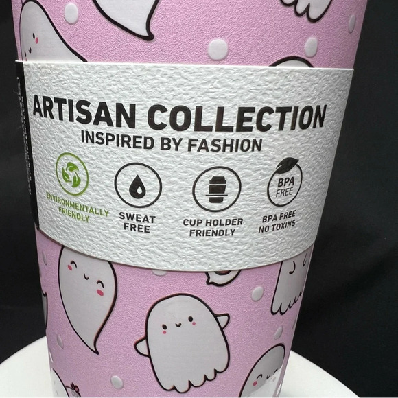 HydraPeak 2024 Halloween Pink Blushing Ghost w/ Flower & Heart Stainless Tumbler - Picture 13 of 13